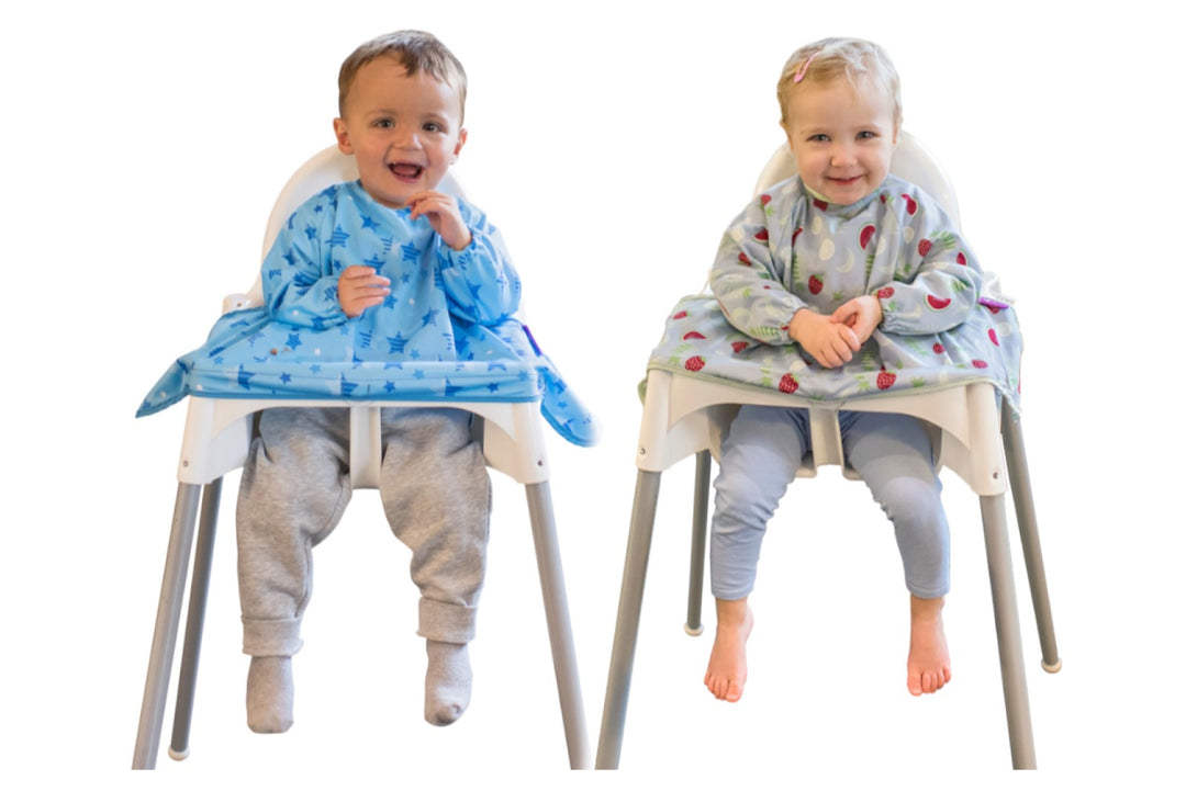 TidyTot Cover&Catch Doppelpack Langarm Lätzchen Sterne/Früchte