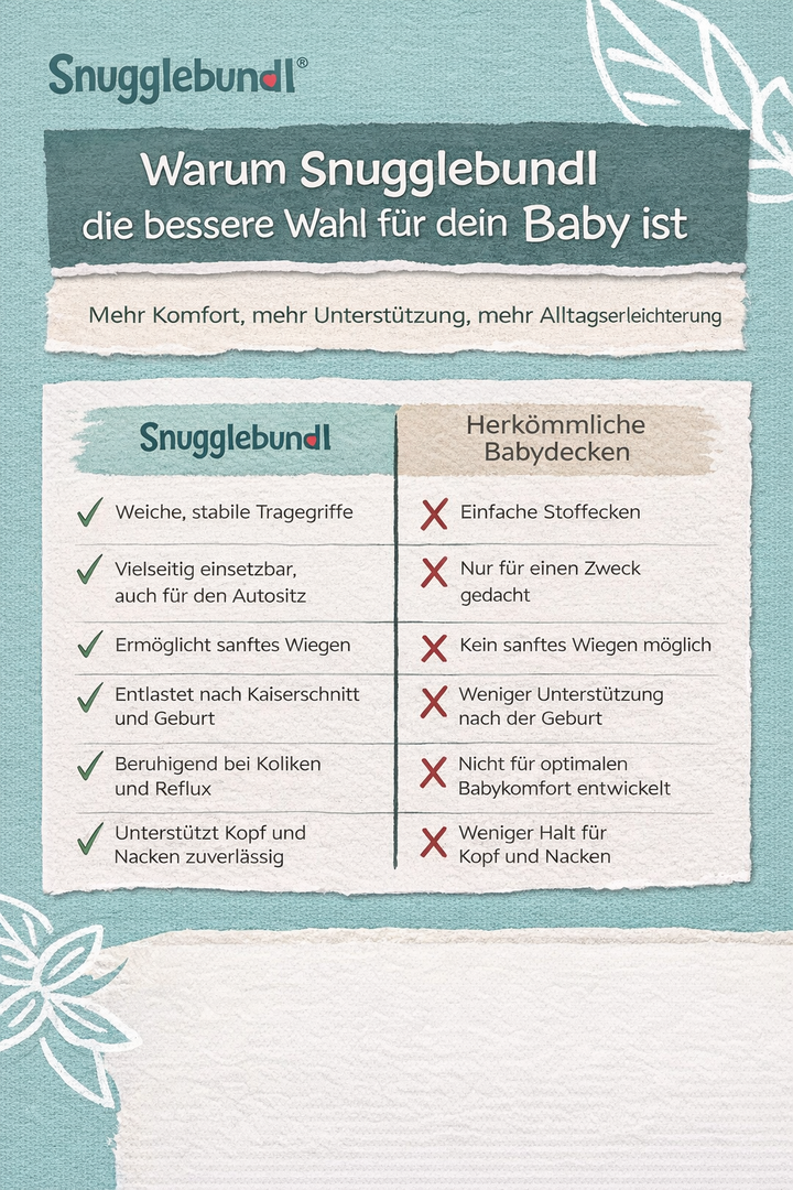 Baby-Babydecke von babydecke.de, Snugglebundl mit Namen, Bio-Baumwolle, Babytragehilfe, leichtes Heben und Schlafen, Autositz-Decke
