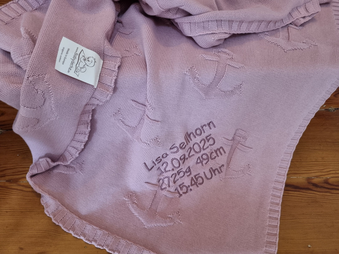 BIO Babydecke ANKERPLATZ mit Namen