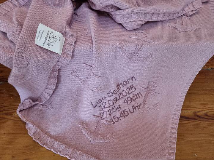 BIO Babydecke ANKERPLATZ mit Namen