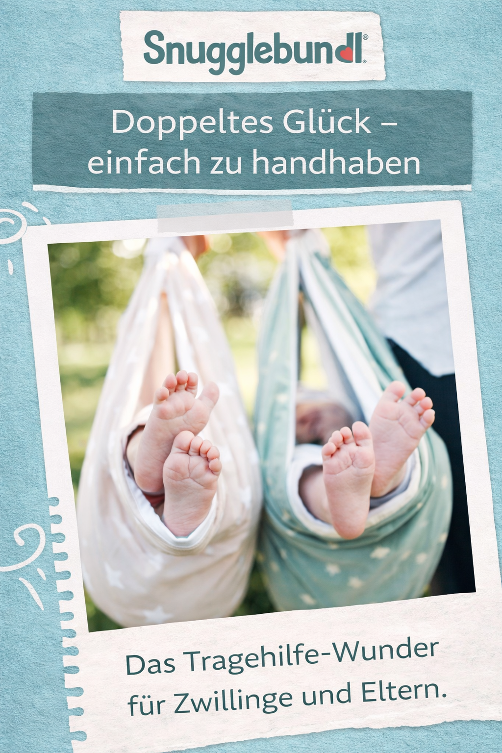 Babydecke.de Snugglebundl mit Namen, Babytragehilfe mit Griffen, aus 100% Bio-Baumwolle, zum einfachen Heben und Legen im Schlaf