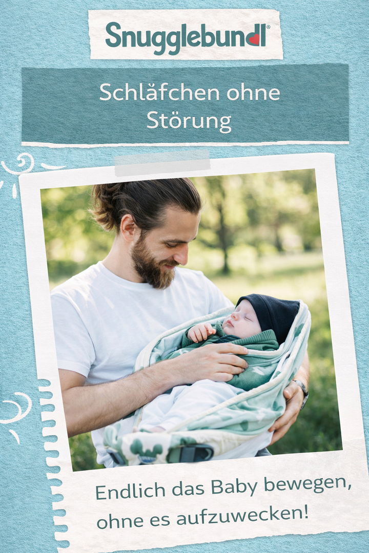 Baby Snugglebundl von babydecke.de, Bio-Baumwolle, Babytragehilfe mit Griffen, ideal zum sanften Heben und Legen im Schlaf.