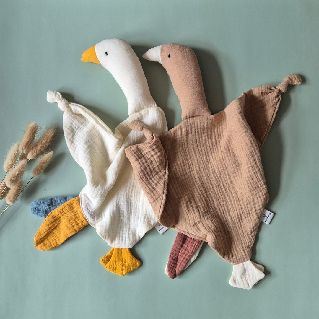 Weiche hydrophile Kuschelgans für Babys – Braun