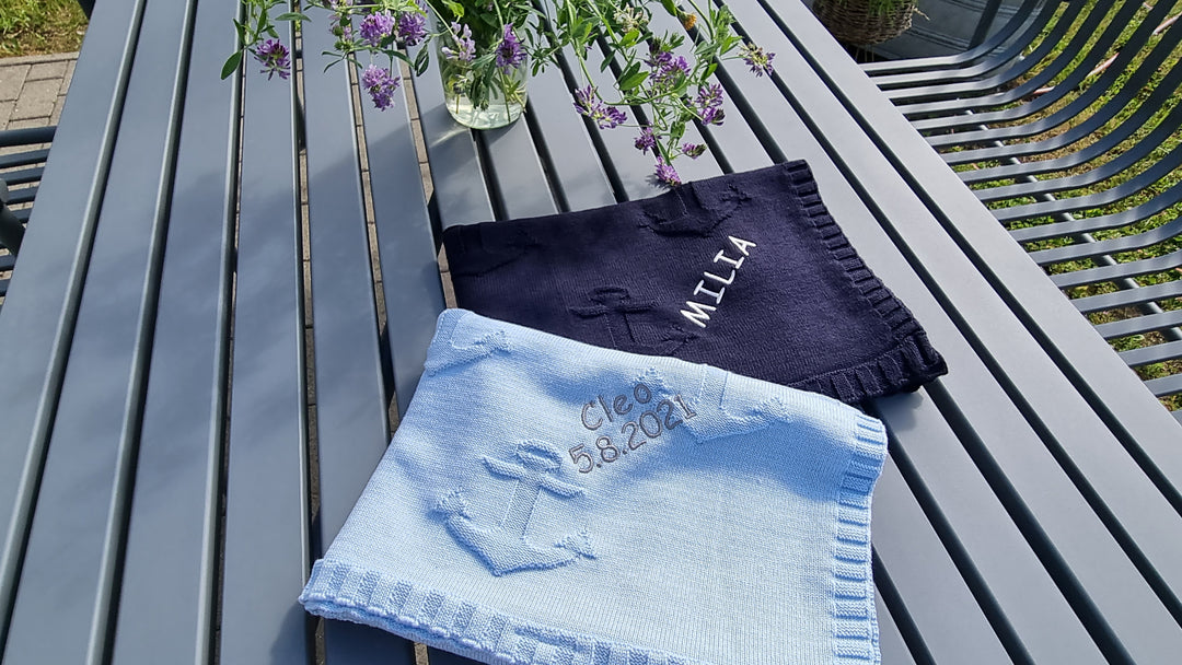BIO Babydecke ANKERPLATZ mit Namen