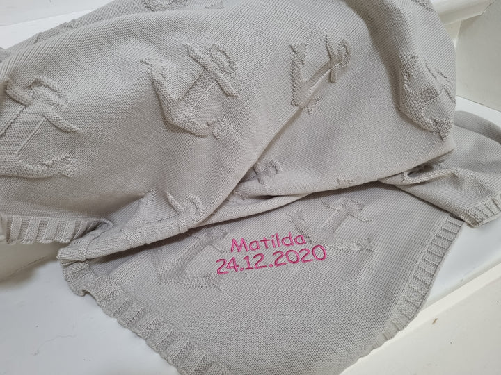 BIO Babydecke ANKERPLATZ mit Namen