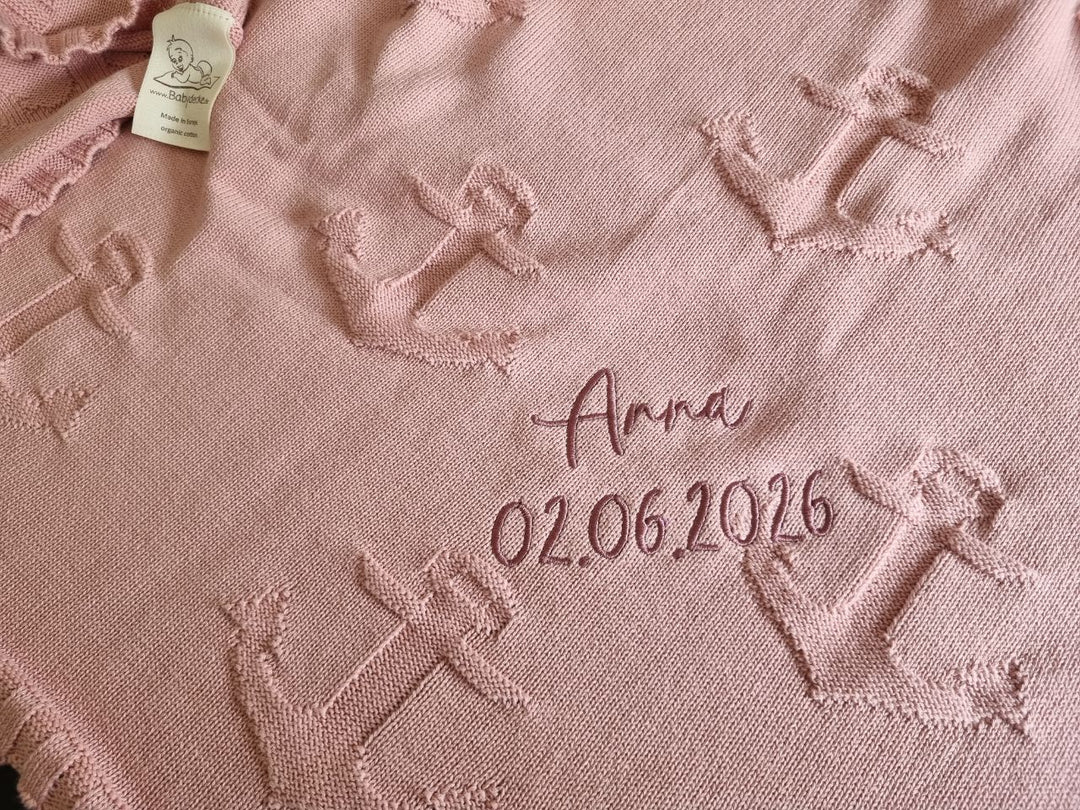 BIO Babydecke ANKERPLATZ mit Namen