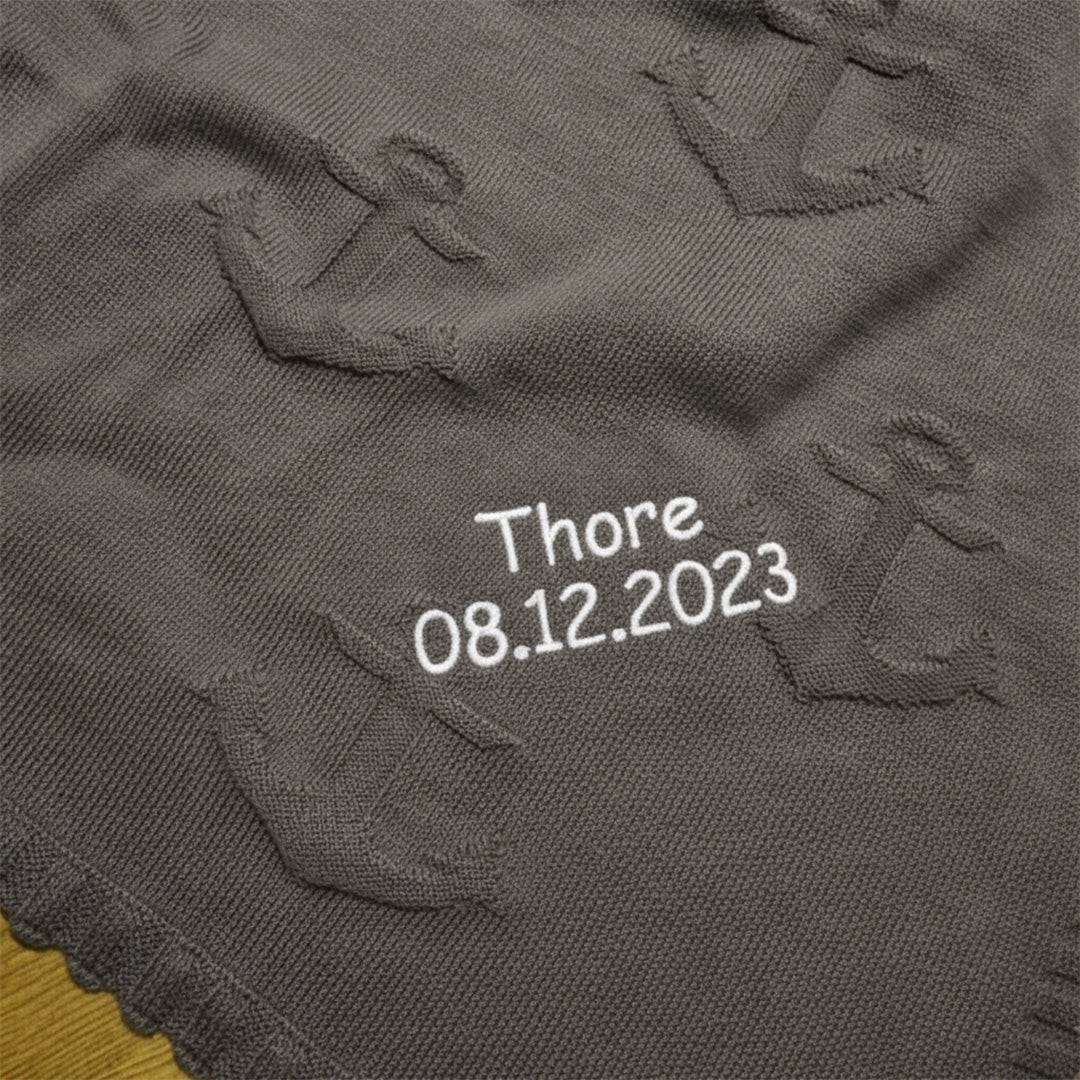 BIO Babydecke ANKERPLATZ mit Namen