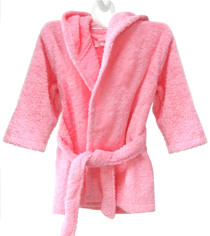 Baby Bademantel mit Namen in Rosa aus 100% Baumwolle