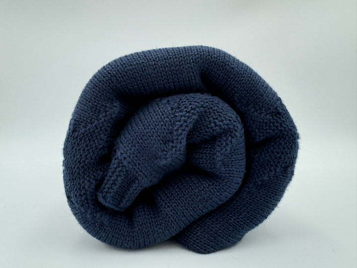 Babydecke mit Namen in der Farbe Marine Blau aus 100% Biobaumwolle
