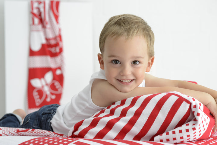 XXL Kuscheldecke GEKRÖNT 100% Baumwolle (Bio)
