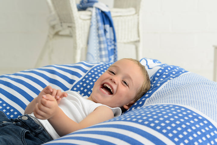 XXL Kuscheldecke GEKRÖNT 100% Baumwolle (Bio)