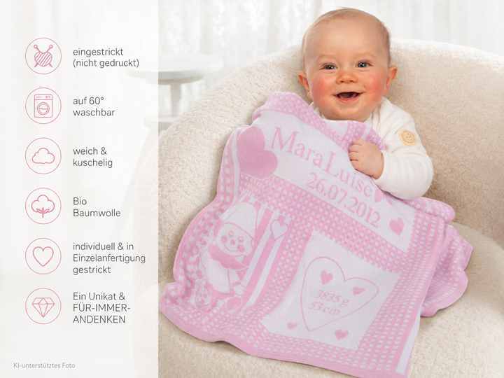 HERZENSLIEB BIO Babydecke mit Namen