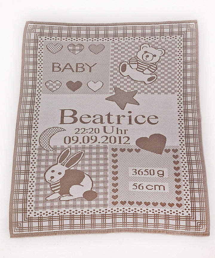 Babydecke KUSCHELMICH mit Namen - 100% Baumwolle (Bio)