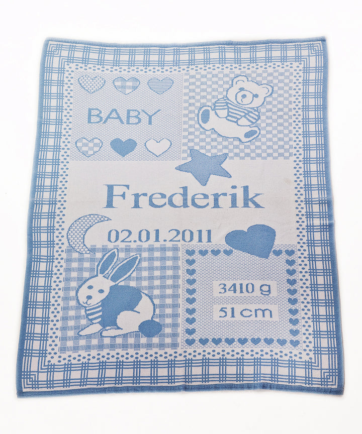 Babydecke KUSCHELMICH mit Namen - 100% Baumwolle (Bio)