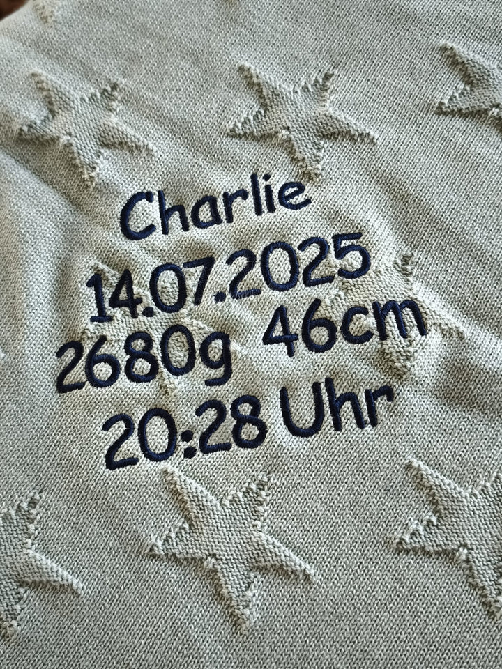 STARS Babydecke mit Namen