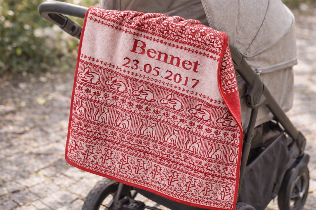SCANDINAVIA BIO Babydecke mit Namen - babydecke.de