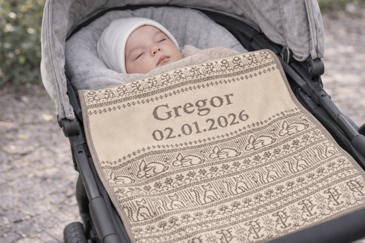 SCANDINAVIA BIO Babydecke mit Namen