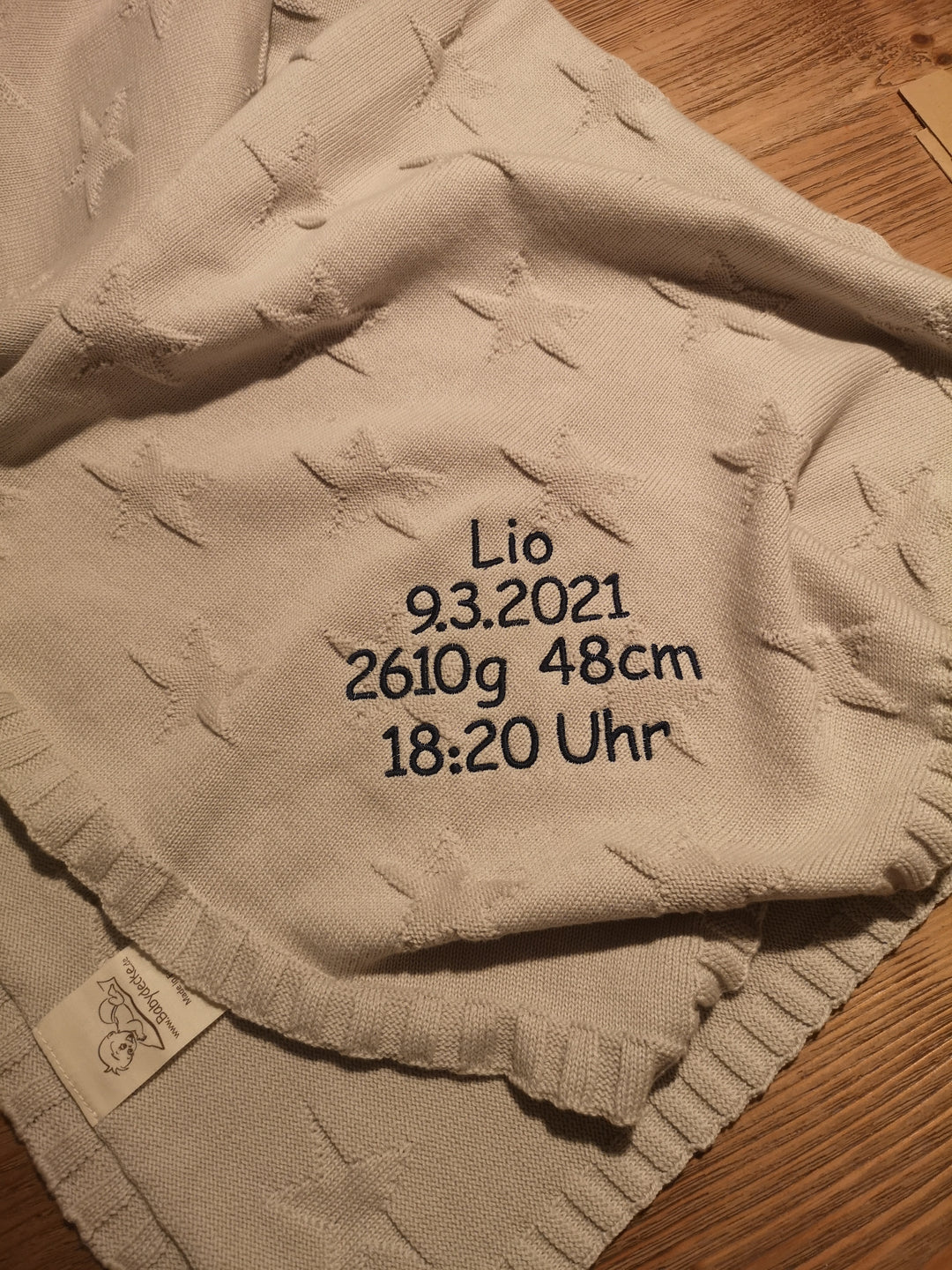 BIO Babydecke STARS mit Namen