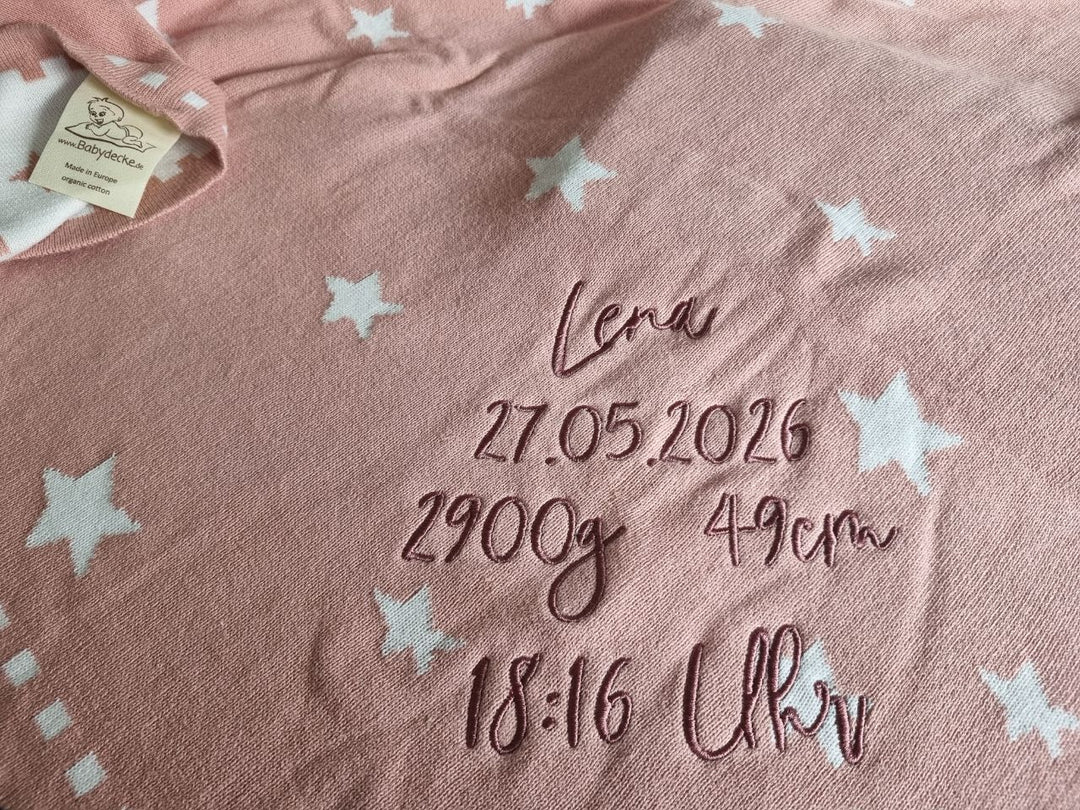 STERNENHIMMEL BIO Babydecke mit Namen