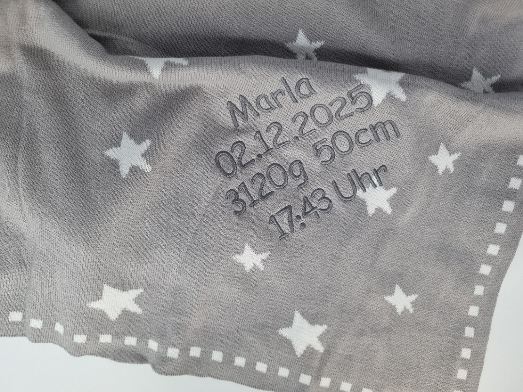 STERNENHIMMEL BIO Babydecke mit Namen