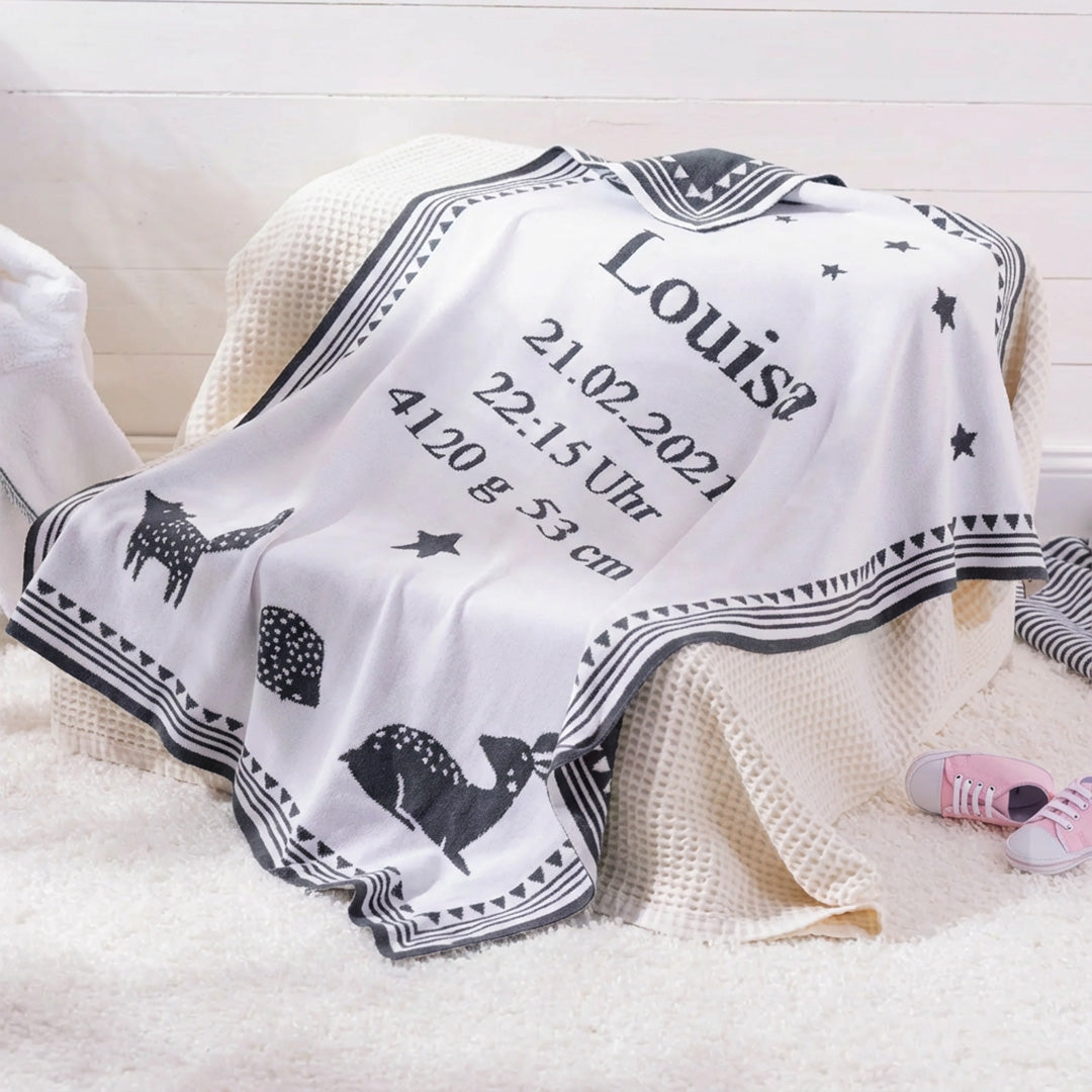 TRÄUMELAND BIO Babydecke mit Namen