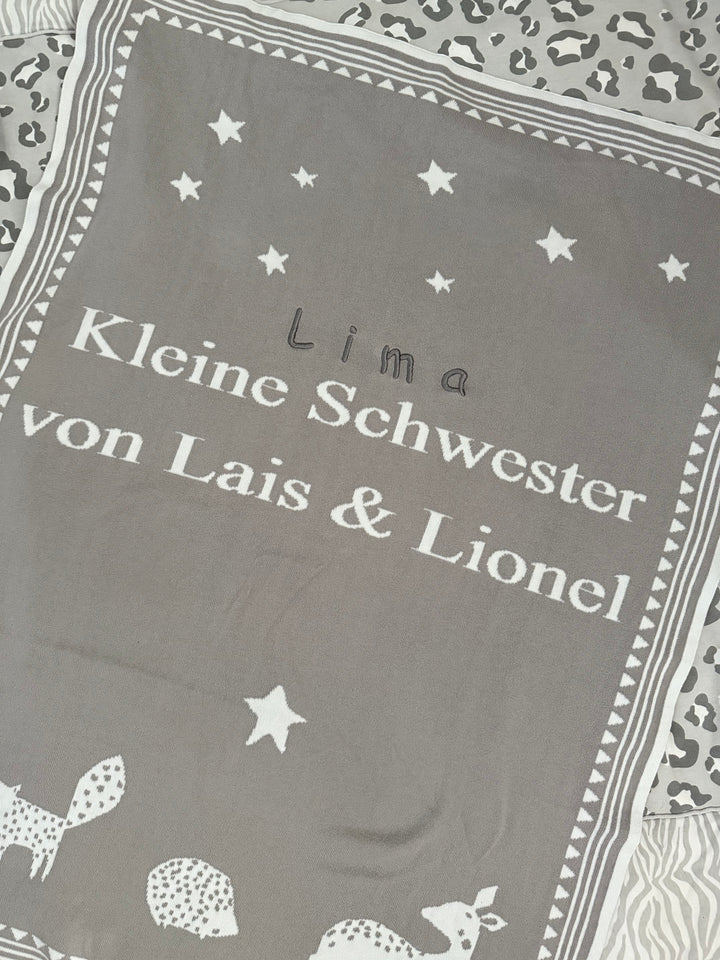 TRÄUMELAND BIO Babydecke mit Namen